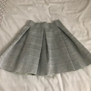 Silver Pleated mini Skirt
